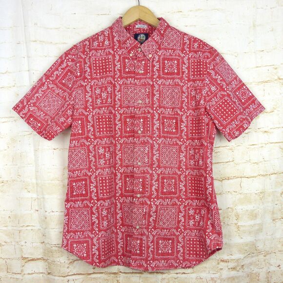 Reyn Spooner Original Lahaina Sailor Shirt Men XL Tailored Fit Red Bandana Aloha - Picture 1 of 12